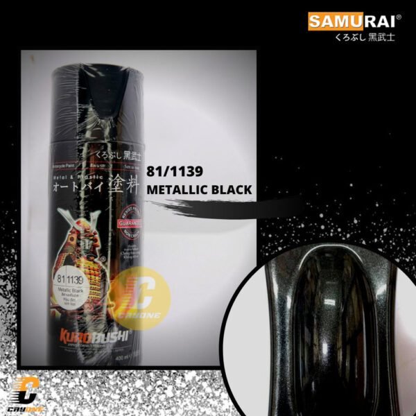 Samurai Paint Cat Semprot Metallic 1139 Metallic Black 400 mL