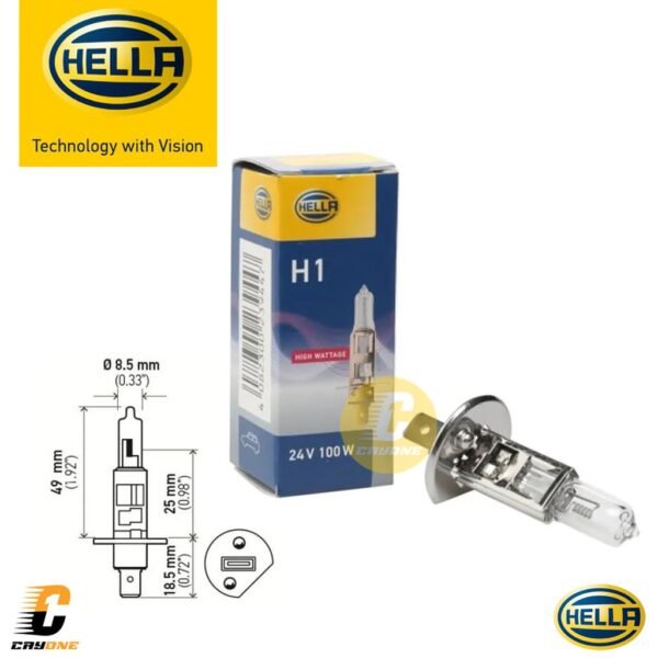 HELLA Bohlam Lampu Halogen Mobil H1 24V 100W