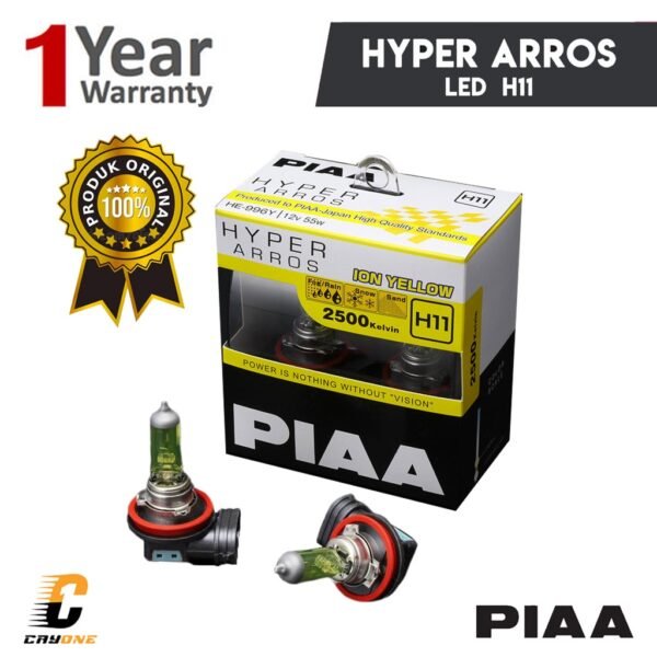 PIAA Hyper Arros Ion Yellow Headlight & Fog HE-996Y H11 12V 55W 2500K