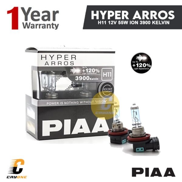 PIAA Hyper Arros Halogen Headlight & Fog HE-906 H11 12V 55W 120% 3900K