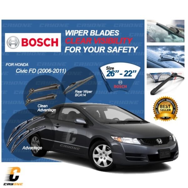 BOSCH Wiper Blade HONDA Civic FD 2006-2011 BCA14 1 Set 26 - 22