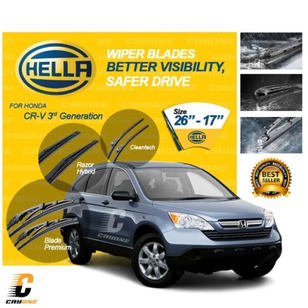 HELLA Wiper Premium Quality HONDA CRV 3rd Gen 2007-2011 1 Set 26 - 17