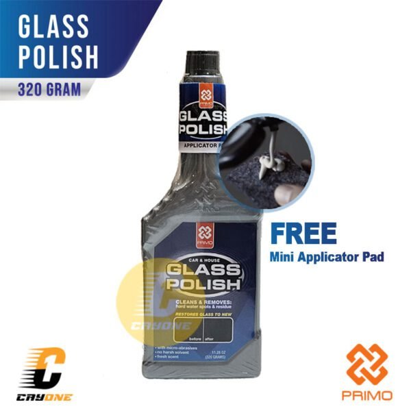 PRIMO Glass Polish - Pembersih Jamur & Pemoles Kaca Mobil Rumah 320 gr