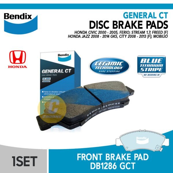 BENDIX Brake Pad Kampas Rem Depan HONDA MOBILIO STREAM FREED CIVIC FERIO NEW CITY JAZZ GK5 GCT DB1286