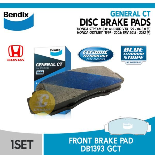 BENDIX Brake Pad Kampas Rem Depan HONDA BR-V CIVIC FD ODYSSEY STREAM 2.0 ACCORD Gen 7 8 GCT DB1393