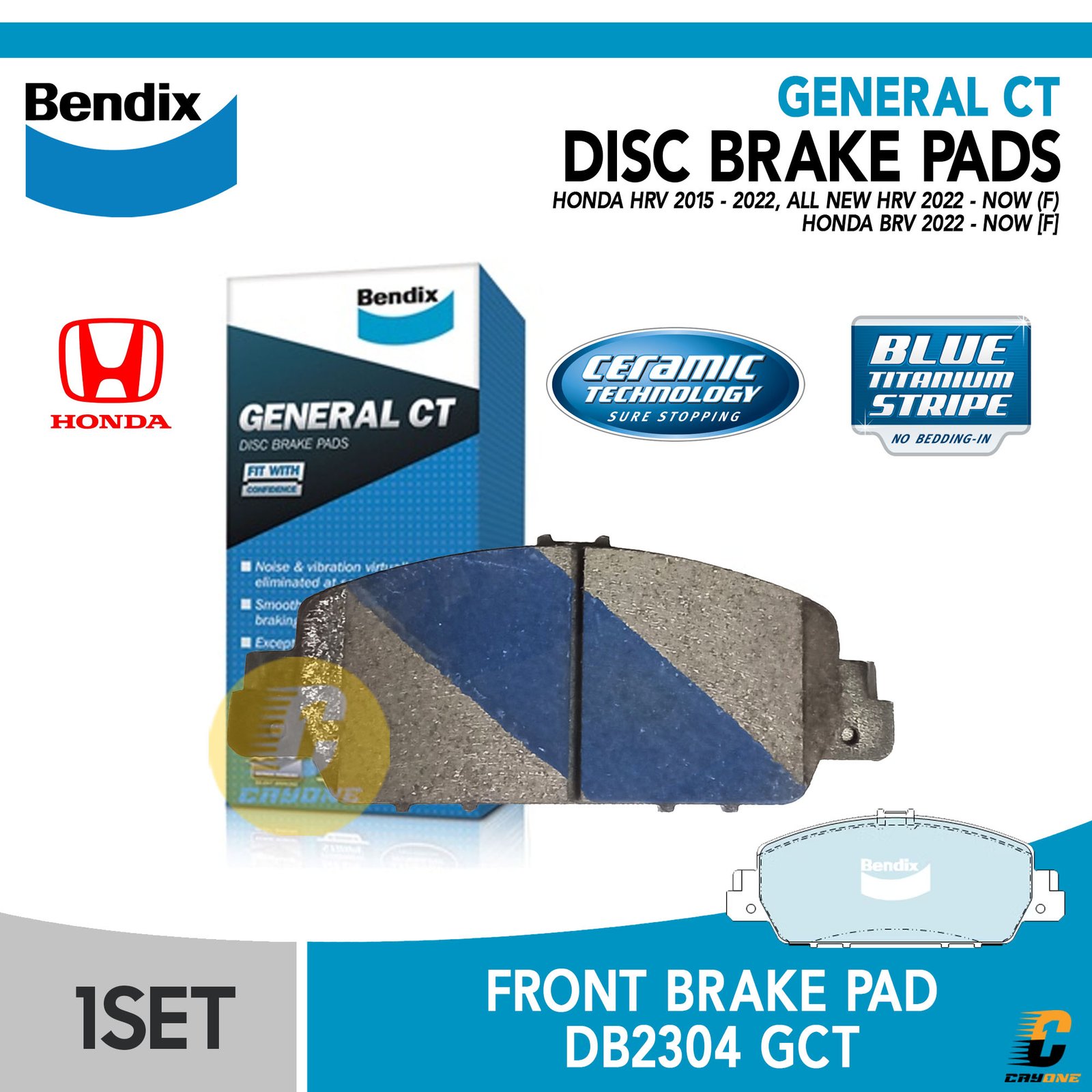 BENDIX Brake Pad Kampas Rem depan BRV HRV 1.5 1.8 GCT DB2304