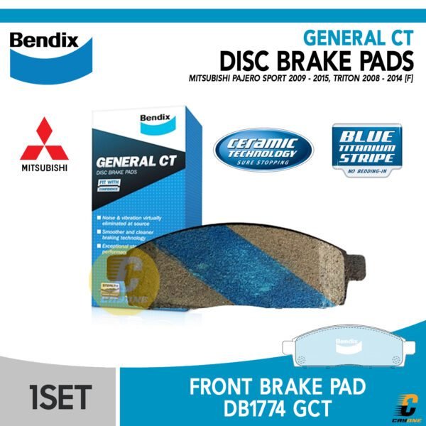 BENDIX Brake Pad Kampas Rem Depan MITSUBISHI TRITON PAJERO SPORT GCT DB1774