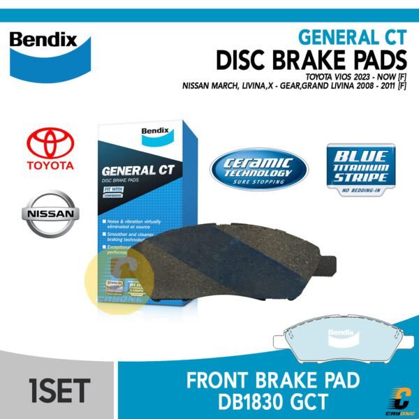 BENDIX Brake Pad Kampas Rem Depan NEW VIOS MARCH GRAND LIVINA X-GEAR GCT DB1830