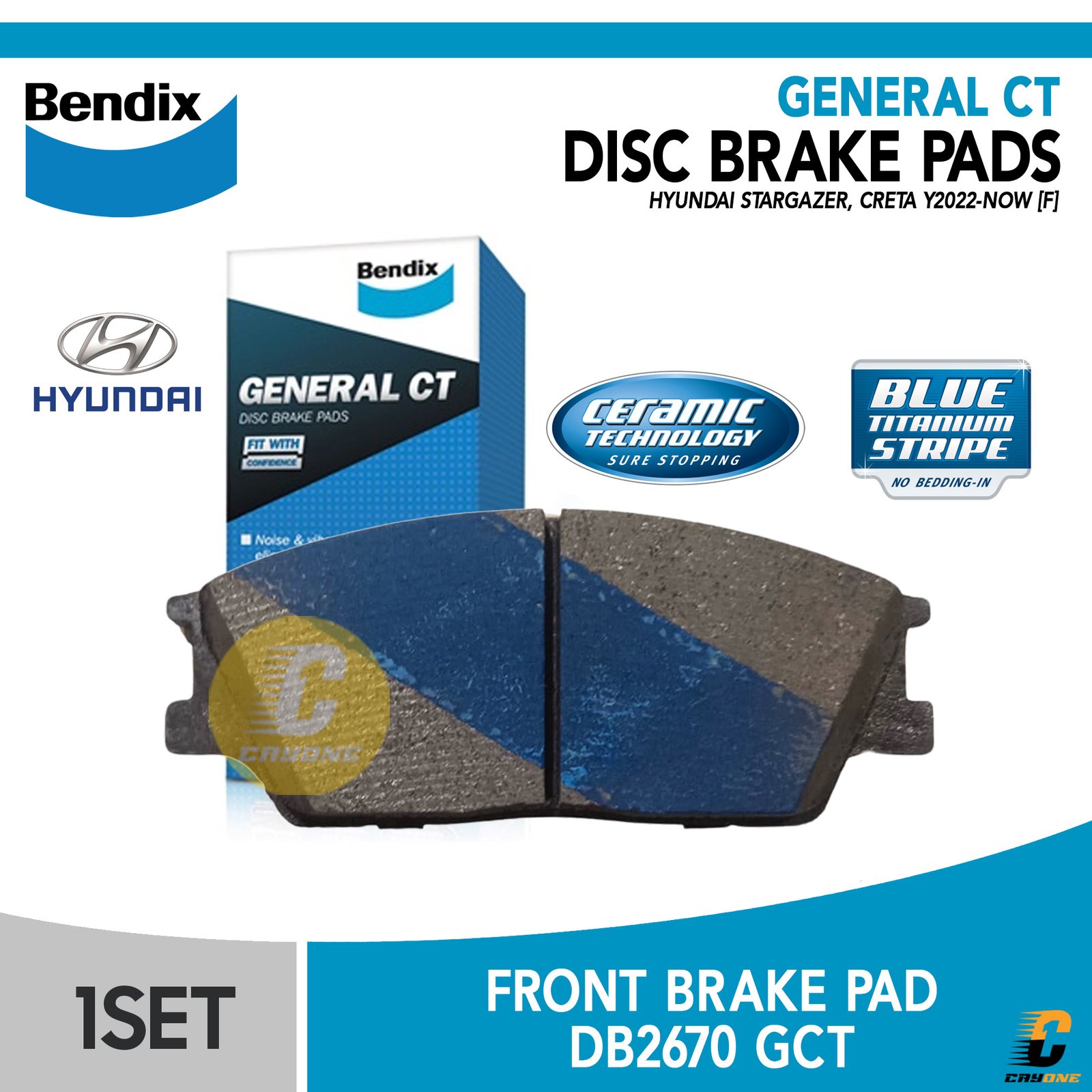 BENDIX Brake Pad Kampas Rem Depan HYUNDAI STARGAZER CRETA GCT DB2670