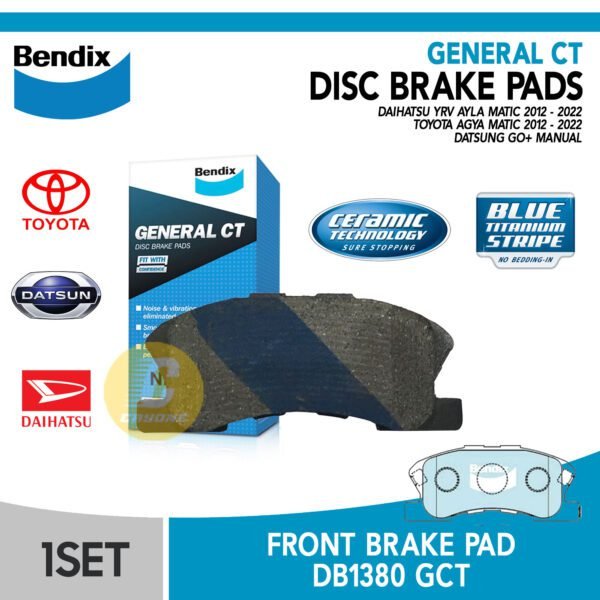 BENDIX Brake Pad Kampas Rem depan AGYA AYLA MATIC DATSUN GO YRV GCT DB1380
