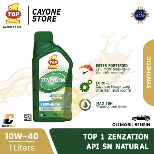 TOP 1 TOP1 Oli Mobil SMO ZENZATION SAE 10W-40 API SN 1 L
