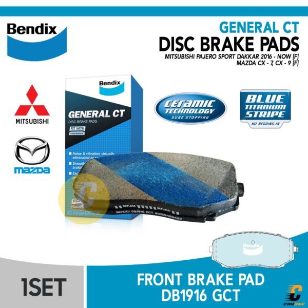 BENDIX Brake Pad Kampas Rem Depan MITSUBISHI ALL NEW PAJERO SPORT DAKAR MAZDA CX-7 CX-9 GCT DB1916