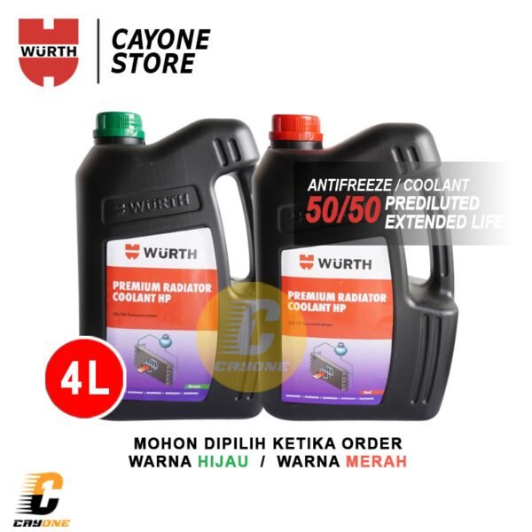 WURTH Anti Rust & Corrosion Premium Radiator Coolant HP 50/50  - Air Radiator Mobil 4 L