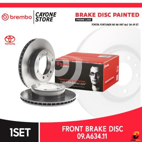 BREMBO Prime Brake Disc Kampas Rem depan TOYOTA FORTUNER N5 N6 VNT 2004 - 2009 09 A634 11 / 09.A634.11