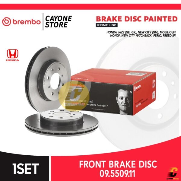 BREMBO Prime Brake Disc Kampas Rem depan HONDA JAZZ GE GK NEW CITY FERIO MOBILIO FREED 09 5509 11 / 09.5509.11