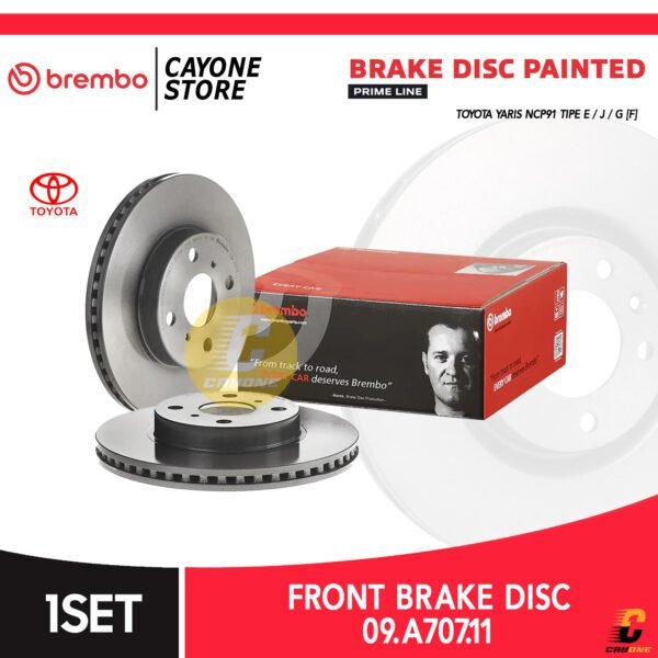 BREMBO Prime Brake Disc Kampas Rem depan TOYOTA YARIS NCP91 TIPE E J G 09 A707 11 / 09.A707.11