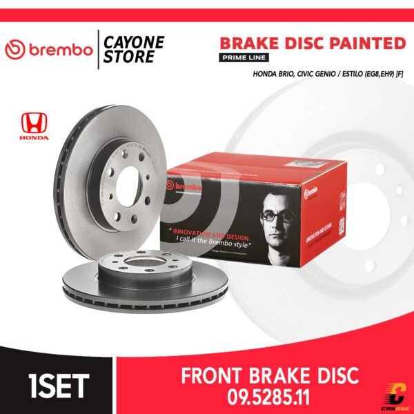 BREMBO Prime Brake Disc Kampas Rem depan HONDA BRIO CIVIC GENIO ESTILO EG8 EH9 09 5285 11 / 09.5285.11