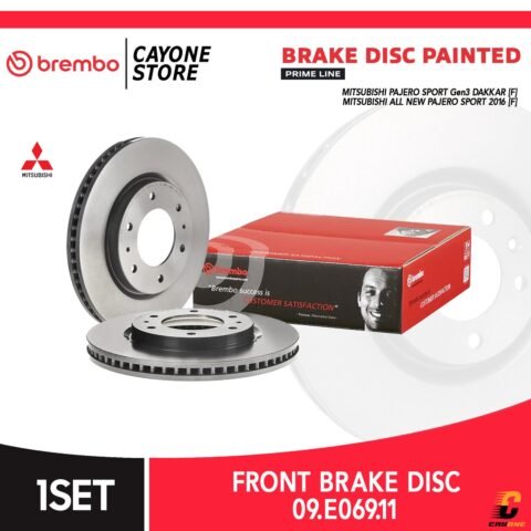 BREMBO Prime Brake Disc Kampas Rem depan MITSUBISHI ALL NEW PAJERO SPORT GEN3 DAKAR 09 E069 11 / 09.E069.11