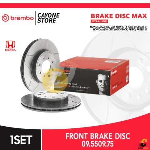 BREMBO Max Brake Disc Kampas Rem depan HONDA JAZZ GE GK NEW CITY FERIO MOBILIO FREED 09 5509 75 / 09.5509.75