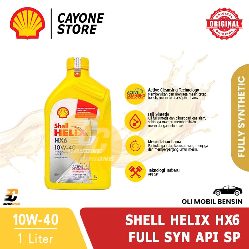 SHELL Oli Mobil Helix HX6 Synthetic 10W-40 API SP 1 L