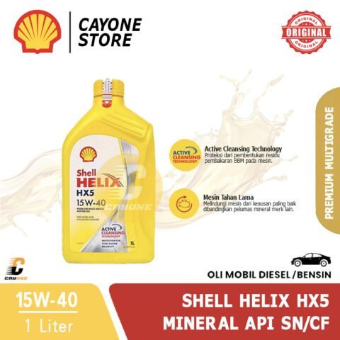 SHELL Oli Mobil Helix HX5 Premium Multigrade 15W-40 API SN/CF 1 L