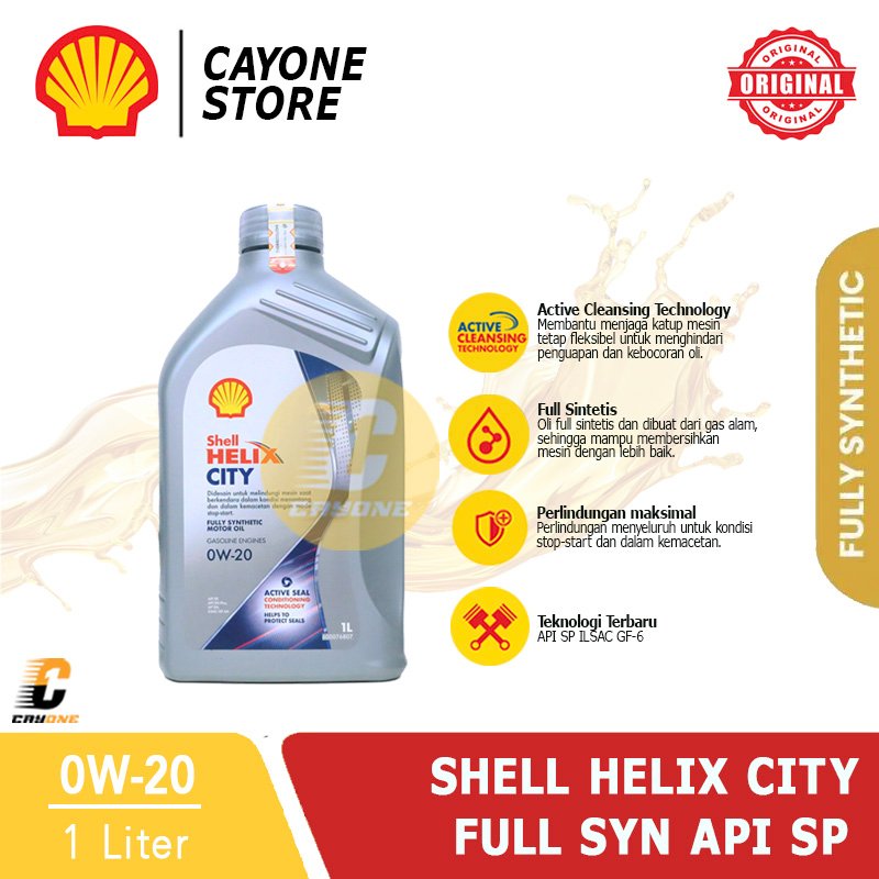 SHELL Oli Mobil Helix City Full Synthetic 0W-20 API SP 1 L